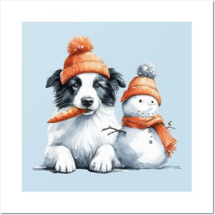 Snow Buddies - Border Collie Posters and Art